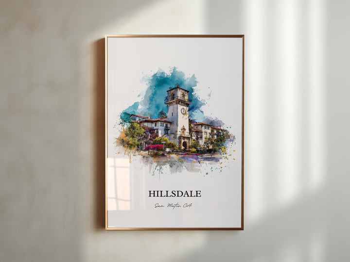 San Mateo, California – Watercolor Art Print