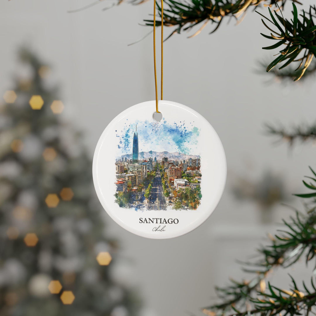 Santiago Chile Ornament: Unique Santiago Souvenir, Santiago Xmas Decor, and Authentic Santiago Chile Gift