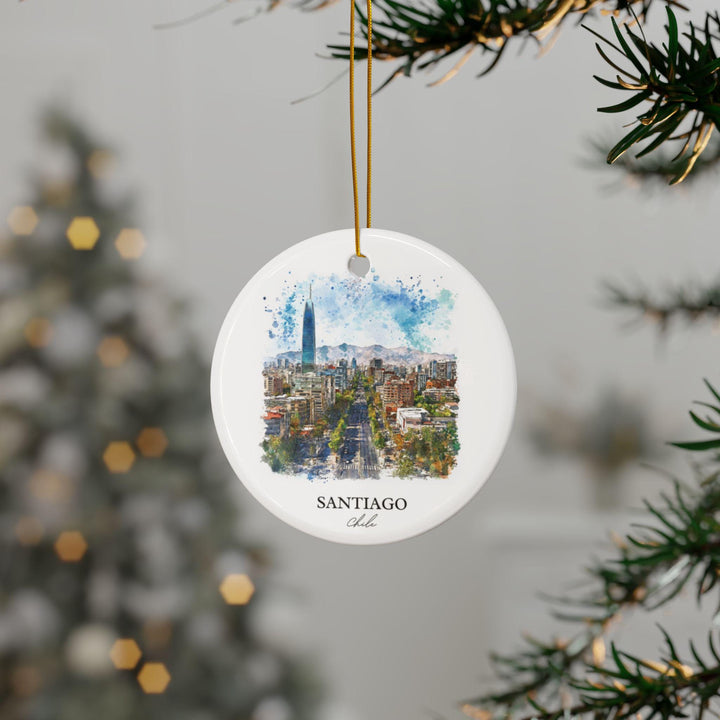 Santiago Chile Ornament: Unique Santiago Souvenir, Santiago Xmas Decor, and Authentic Santiago Chile Gift