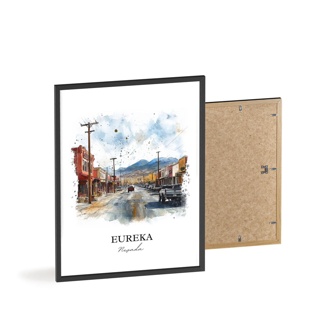 Eureka NV Wall Art, Eureka Nevada Print, Nevada Watercolor, Eureka Nevada Gift, Travel Print, Travel Poster, Housewarming Gift