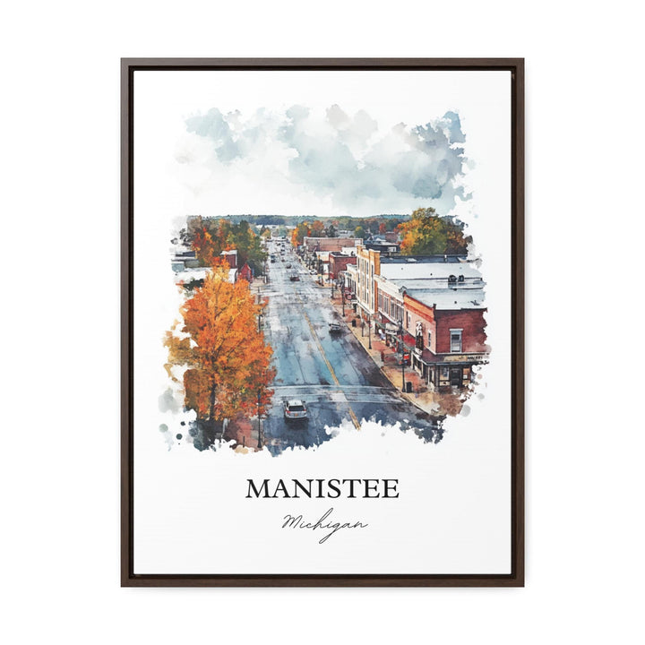 Manistee MI Wall Art, Manistee Michigan Print, Michigan Watercolor Art, Manistee Gift, Travel Print, Travel Poster, Housewarming Gift