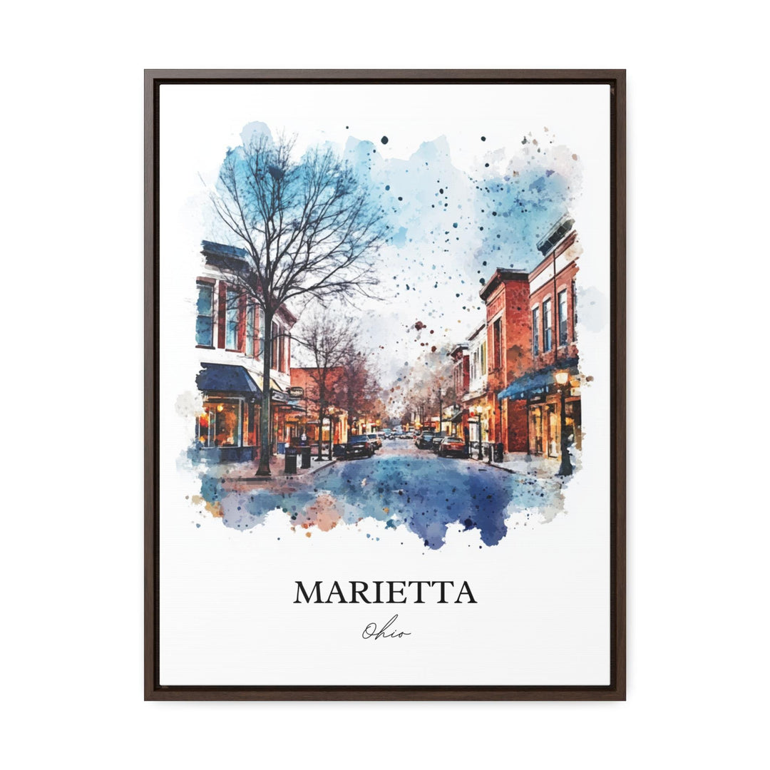 Marietta OH Wall Art, Washington County Print, Ohio Watercolor Art, Marietta Ohio Gift, Travel Print, Travel Poster, Housewarming Gift