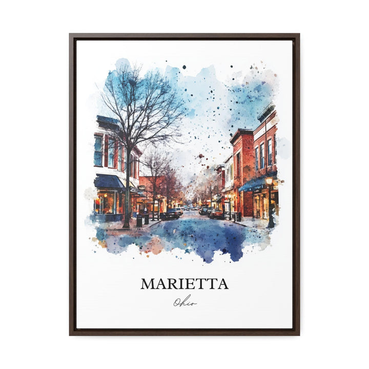 Marietta OH Wall Art, Washington County Print, Ohio Watercolor Art, Marietta Ohio Gift, Travel Print, Travel Poster, Housewarming Gift