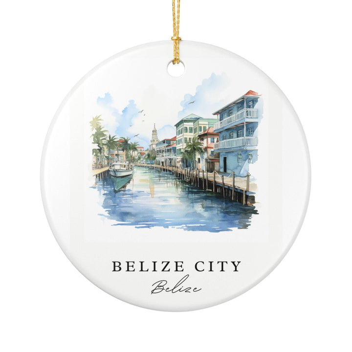 Belize Ornament: Unique Belize City Souvenir, Belize City Xmas Decor, and Authentic Belize Gift