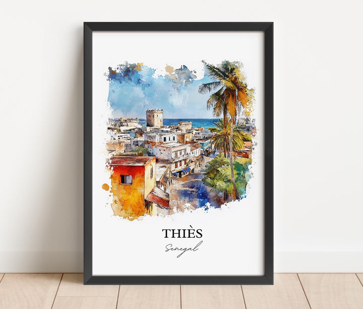 Thiés Wall Art, Thiés Senegal Print, Senegal Watercolor Art, Senegal Africa Gift, Travel Print, Travel Poster, Housewarming Gift