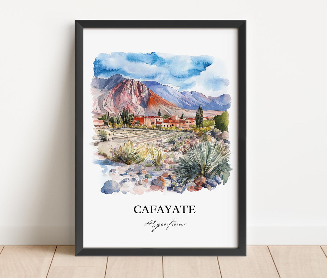 Cafayate Wall Art, Cafayate Print, Argentina Watercolor Art, Cafayate Argentina Gift, Travel Print, Travel Poster, Housewarming Gift