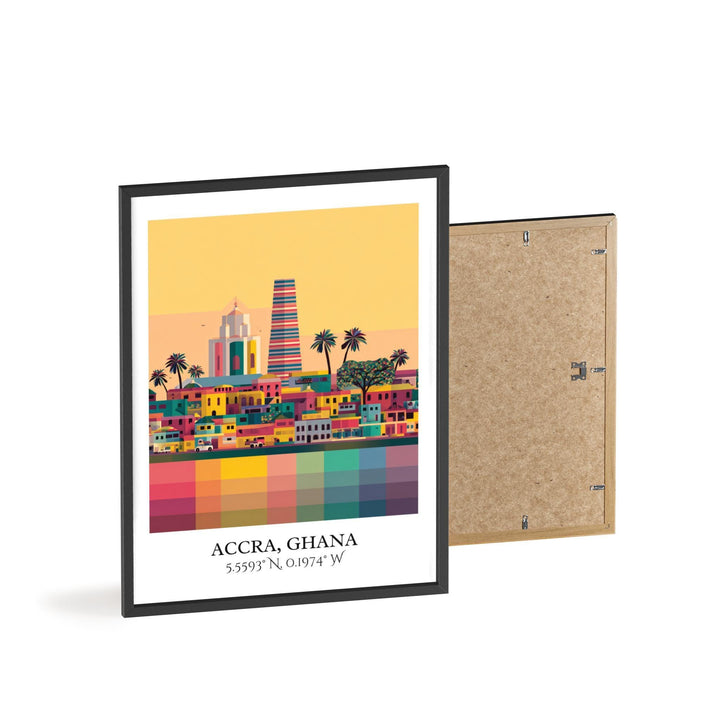 Accra Ghana Art, Accra Retro Travel Art, Accra Ghana Home Decor, Ghana Gift, Ghana Travel Art, Travel Prints, Housewarming Gift