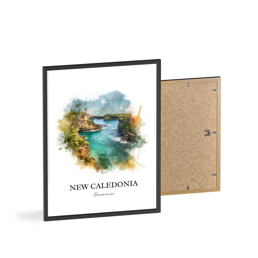 New Caledonia Wall Art, New Caledonia Print, Oceania Watercolor Art, New Caledonia Gift, Travel Print, Travel Poster, Housewarming Gift