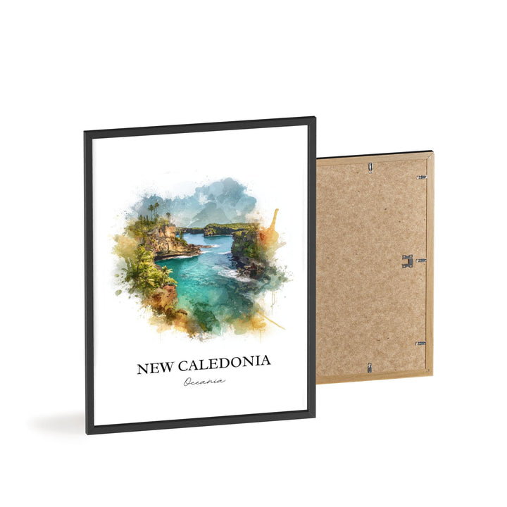 New Caledonia Wall Art, New Caledonia Print, Oceania Watercolor Art, New Caledonia Gift, Travel Print, Travel Poster, Housewarming Gift
