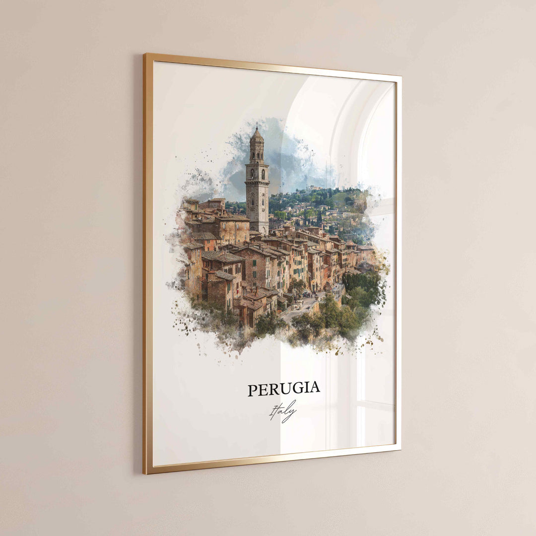 Perugia, Italy – Watercolor Art Print