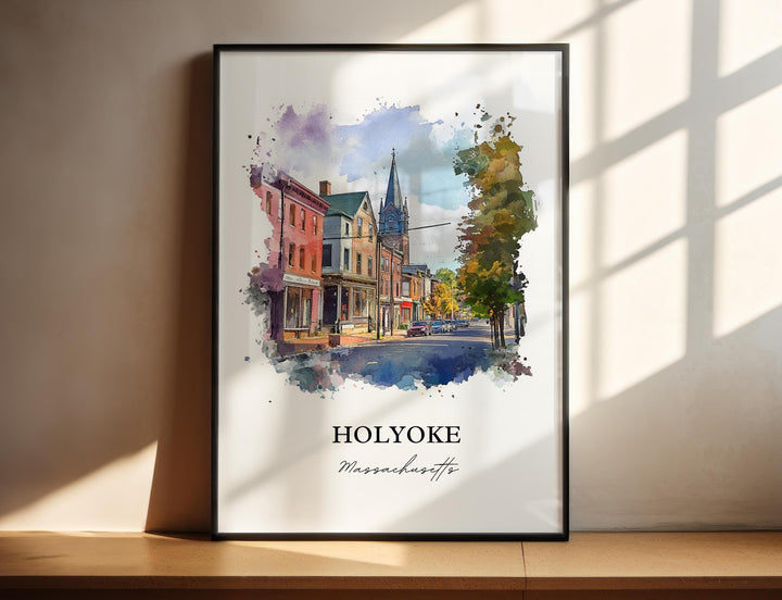 Holyoke MA Wall Art - Massachusetts Print