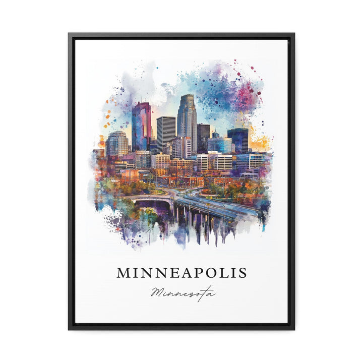 Minneapolis MN Wall Art, Minneapolis Print, Minneapolis Watercolor Art, Minneapolis Gift,