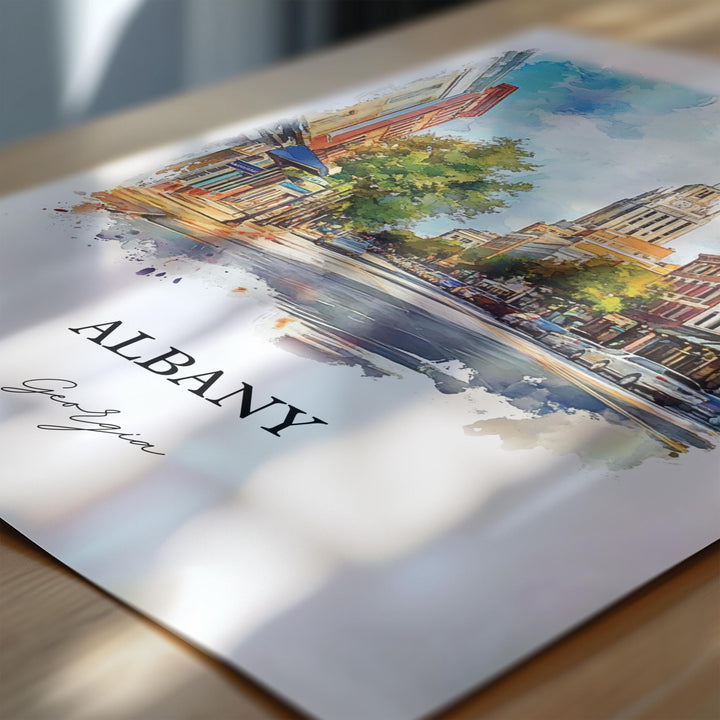 Albany, Georgia, USA – Watercolor Art Print
