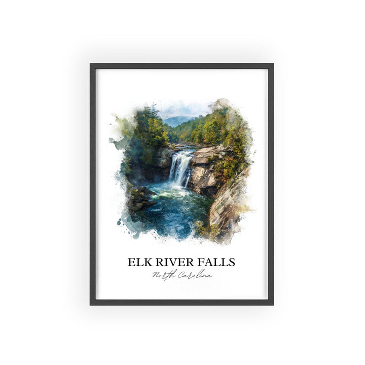 Elk River Falls Wall Art, Avery County Print, North Carolina Artwork, Elk River Falls Gift, Travel Print, Travel Poster, Housewarming Gift