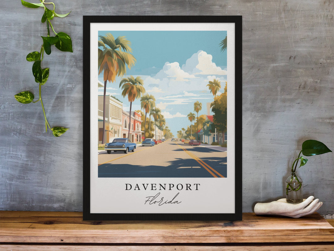 Davenport FL wall art - Florida, Davenport poster, Davenport Florida Wedding gift, Birthday present, Custom Text, Personalised Gift