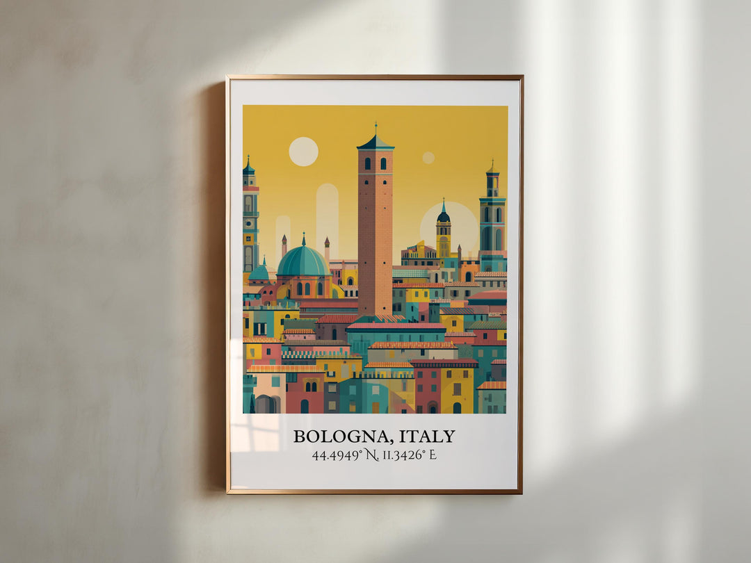 Bologna Italy Art, Bologna Retro Travel Art, Bologna Home Decor, Bologna Italy Gift, Italy Travel Art, Travel Prints, Housewarming Gift