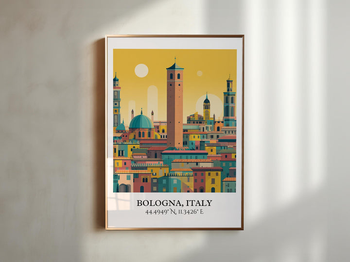 Bologna Italy Art, Bologna Retro Travel Art, Bologna Home Decor, Bologna Italy Gift, Italy Travel Art, Travel Prints, Housewarming Gift