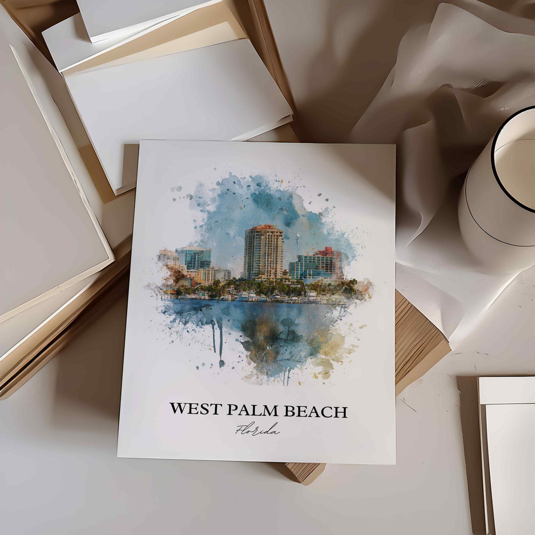 West Palm Beach, Florida – Watercolor Art Print