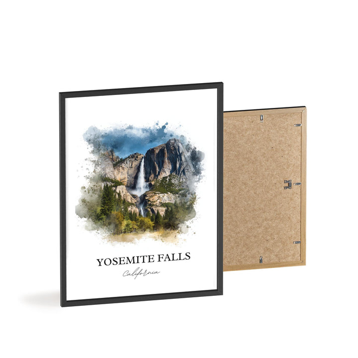 Yosemite Falls Wall Art, Yosemite Print, California Watercolor Art, Yosemite Falls Gift, Travel Print, Travel Poster, Housewarming Gift