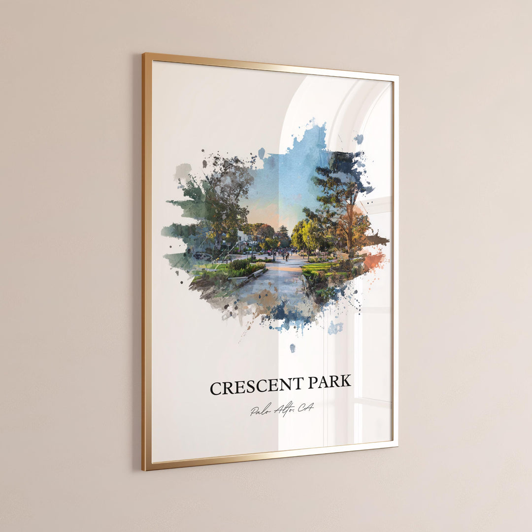 Crescent Park, California – Watercolor Art Print