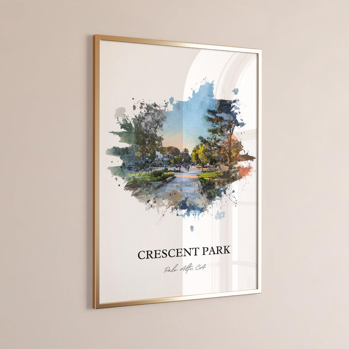 Crescent Park, California – Watercolor Art Print