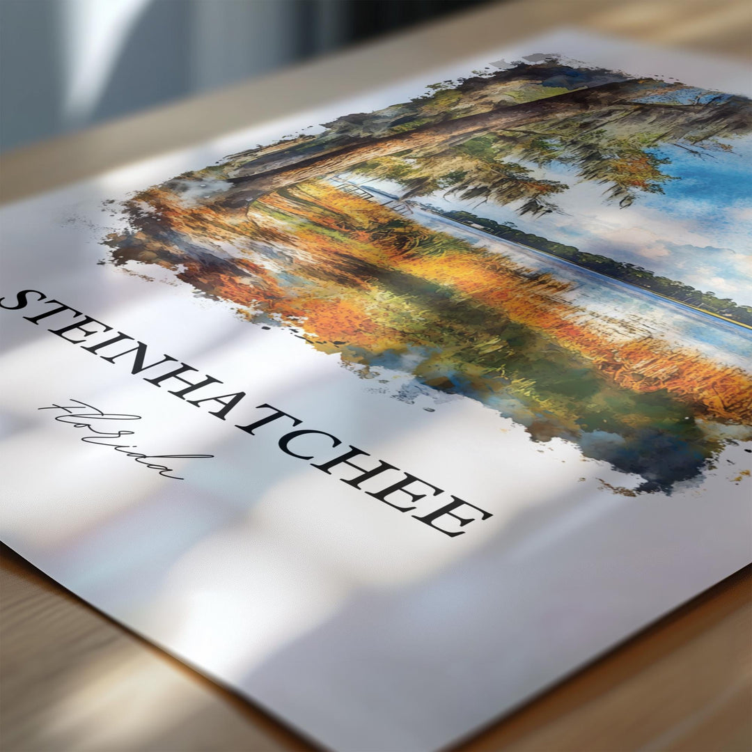 Steinhatchee, Florida, USA – Watercolor Art Print