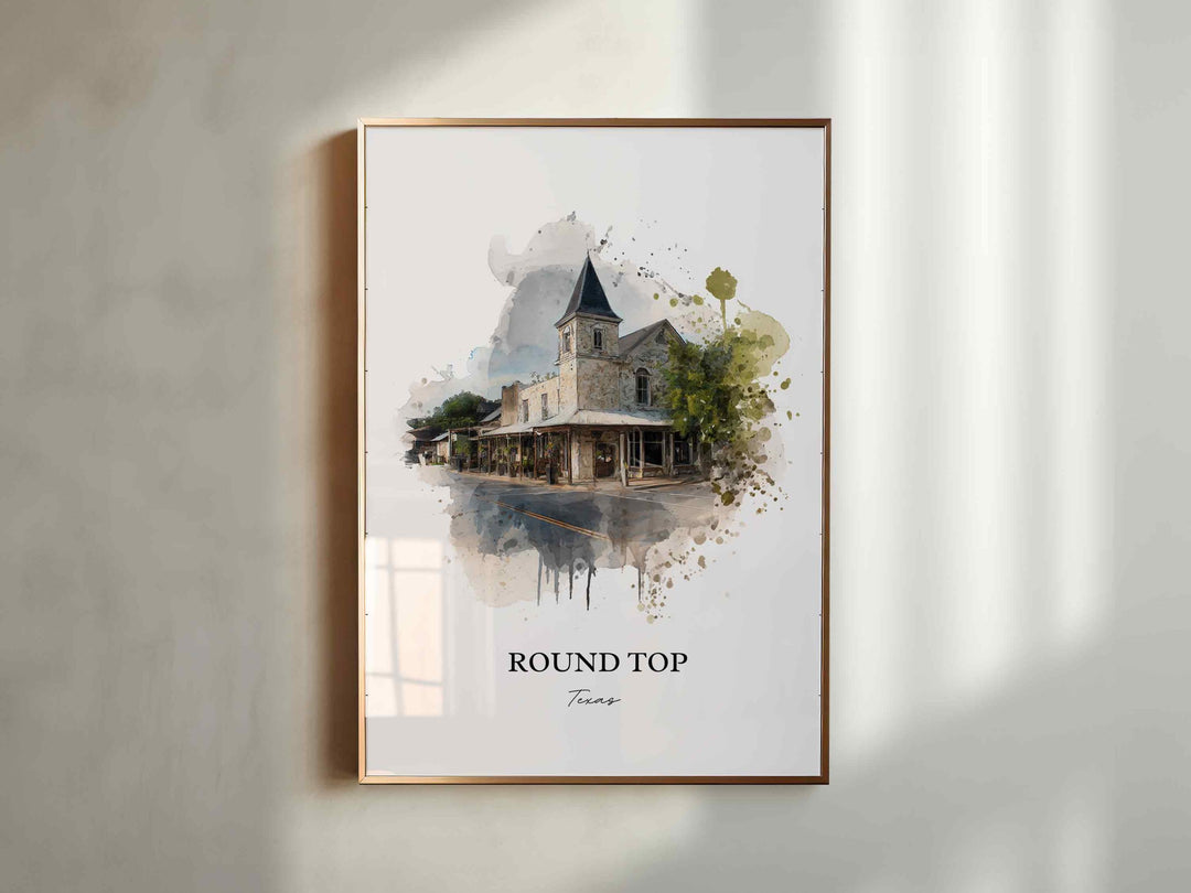Round Top, TX – Watercolor Art Print
