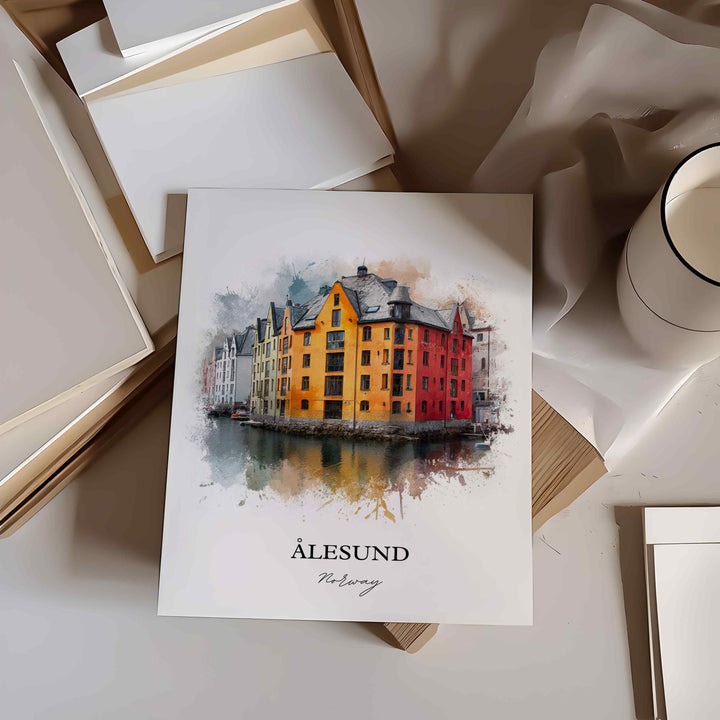 Ålesund, Norway – Watercolor Art Print