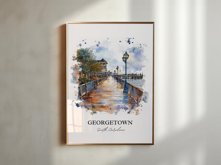 Georgetown SC Wall Art, Myrtle Beach Print, South Carolina Artwork, Georgetown SC Gift, Travel Print, Travel Poster, Housewarming Gift