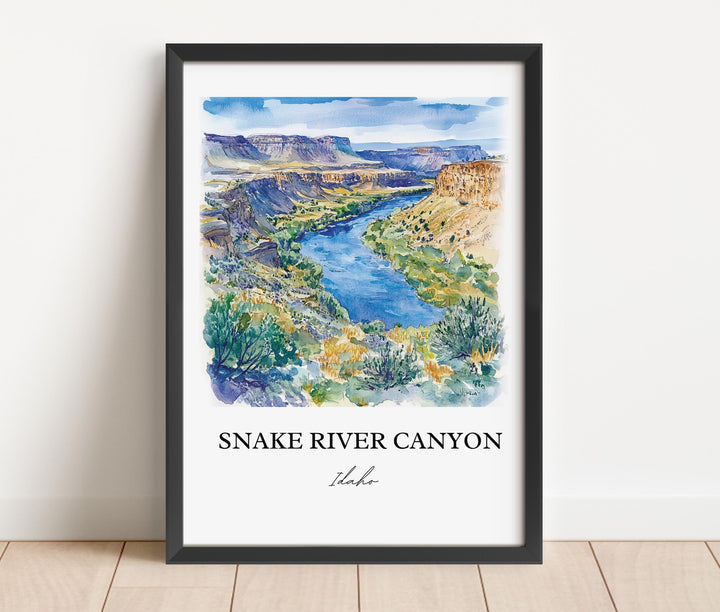 Snake River Idaho Art, Columbia River Idaho Print, Idaho Artwork, Snake River Canyon Gift, Travel Print, Travel Poster, Housewarming Gift