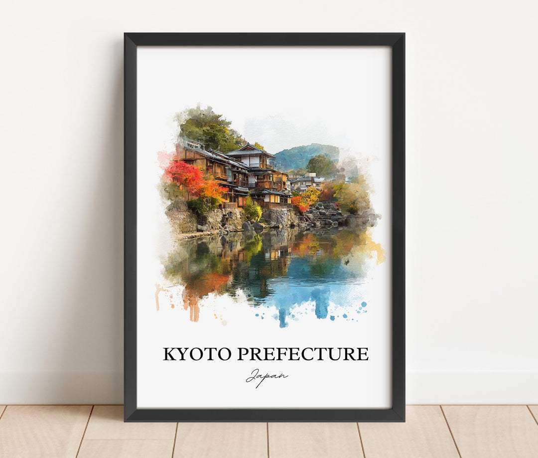 Kyoto Wall Art, Kyoto Prefecture Print, Kyoto Watercolor Art, Kyoto Japan Gift, Japan Travel Print, Travel Poster, Housewarming Gift