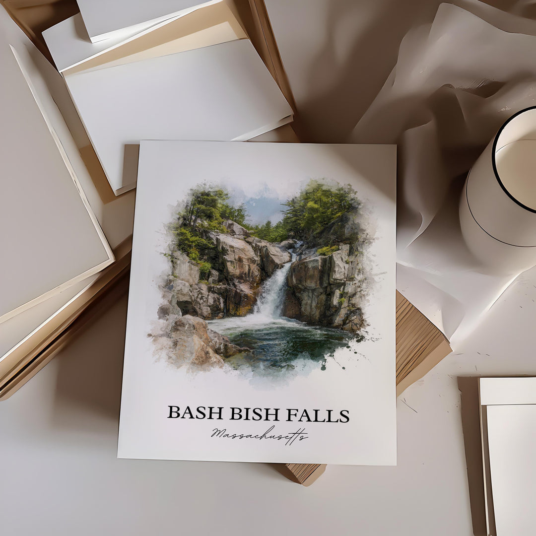 Bash Bish Falls Wall Art, Taconic Mountains Print, Massachusetts Art, Bash Bish Falls Gift, Travel Print, Travel Poster, Housewarming Gift