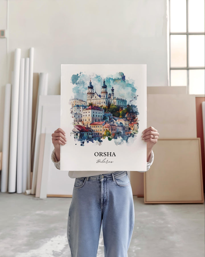Orsha, Belarus – Watercolor Art Print