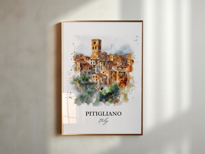 Pitigliano Wall Art, Grosseto Province Print, Italy Watercolor Art, Pitigliano Italy Gift, Travel Print, Travel Poster, Housewarming Gift