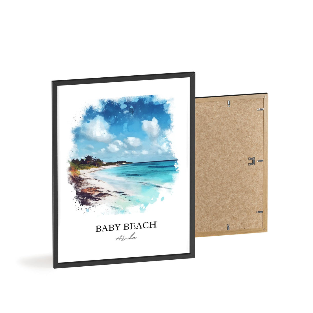 Baby Beach Aruba Art, San Nicolas Print, Aruba Watercolor Art, Baby Beach Gift, Travel Print, Travel Poster, Housewarming Gift