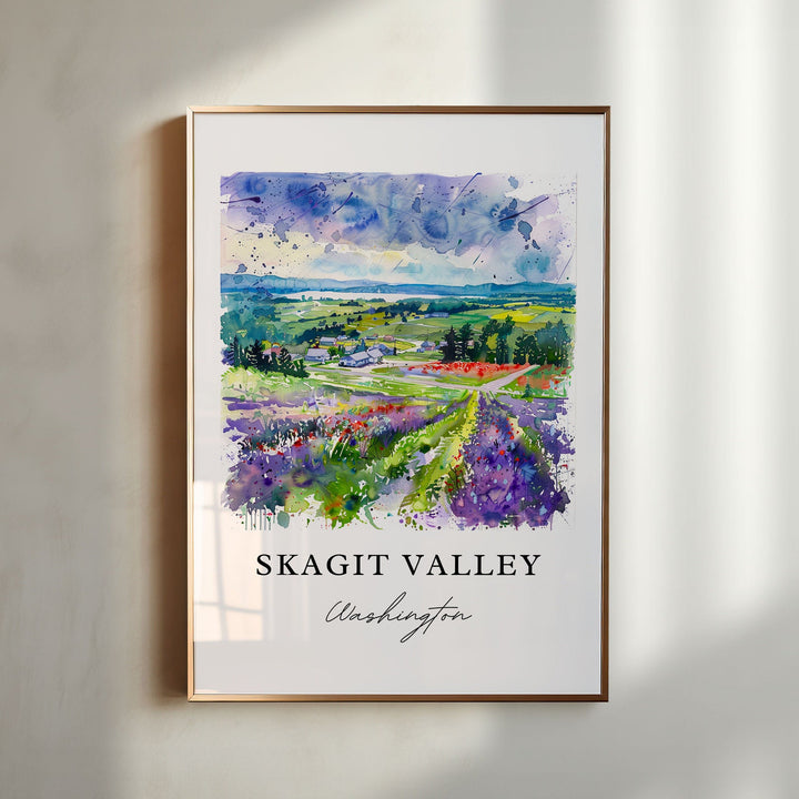 Skagit Valley, Washington, USA – Watercolor Art Print
