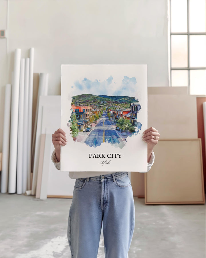 Park City Wall Art, Park City Utah Print, Utah Ski Artwork, Park City Utah Gift, Travel Print, Travel Poster, Housewarming Gift
