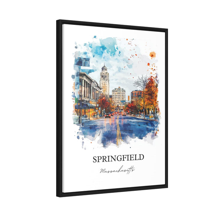 Springfield MA Wall Art, Connecticut River Print, MA Watercolor Art, Springfield MA Gift, Travel Print, Travel Poster, Housewarming Gift