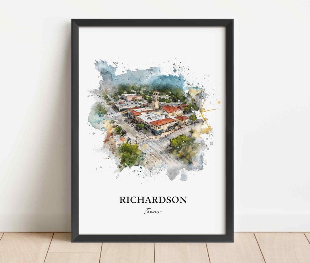 Richardson, Texas – Watercolor Art Print