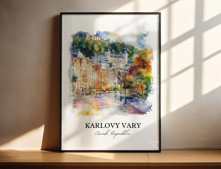 Karlovy Vary Wall Art, Czech Republic Print, Carlsbad Watercolor Art, Karlovy Vary Gift, Travel Print, Travel Poster, Housewarming Gift