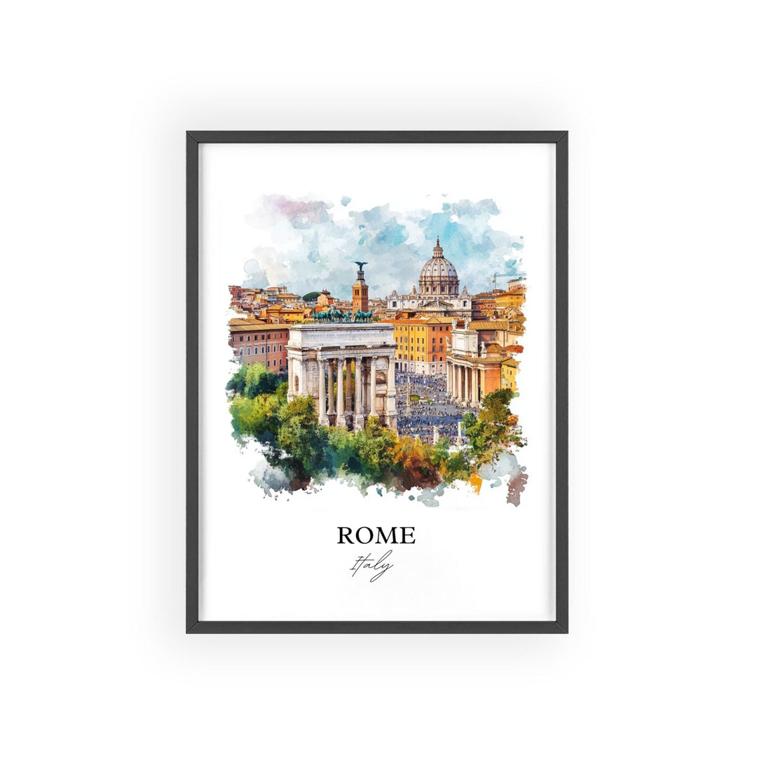 Rome Wall Art, Rome Italia Print, Italy Watercolor Art, Rome Italy Gift, Travel Print, Travel Poster, Housewarming Gift