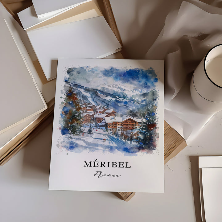 Meribel France Wall Art, Meribel France Print, Tarentaise Valley, Meribel French Alps Gift,