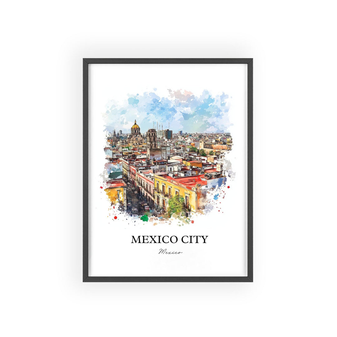 Mexico City Wall Art, Mexico Print, CDMX Watercolor Art, Mexico City Gift, Travel Print, Travel Poster, Housewarming Gift