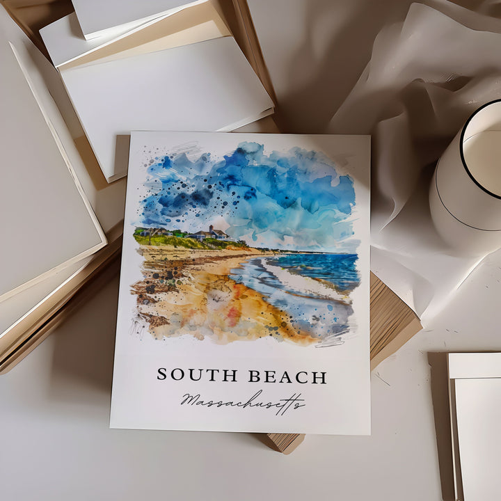 Edgartown MA Art, South Beach Print, Edgartown Wall Art, Massachussets Beach Gift, Travel Print, Travel Gift, Housewarming Gift