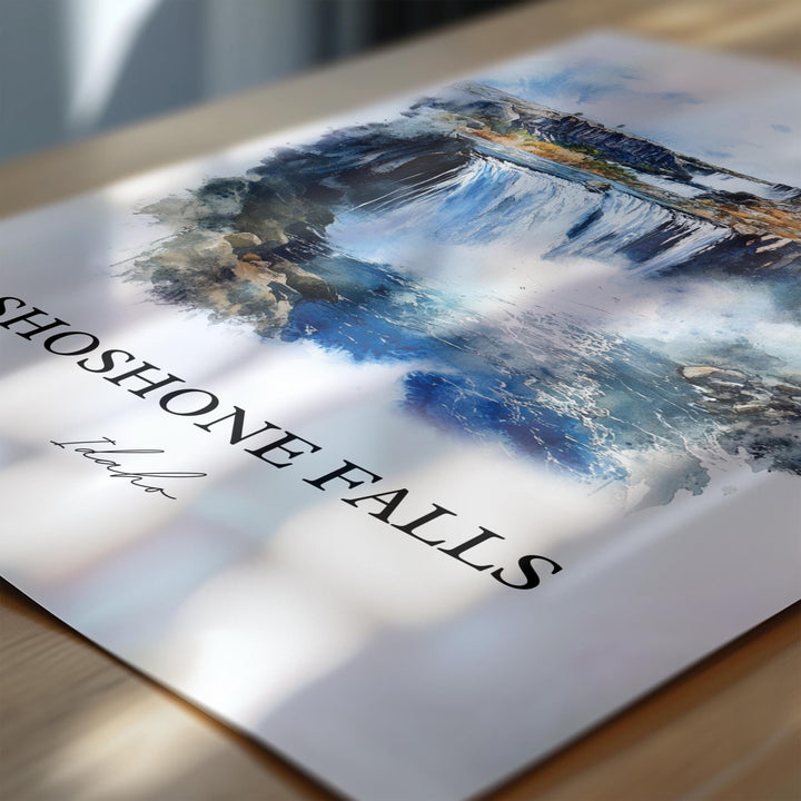 Shoshone Falls Wall Art, Twin Falls Idaho Print, Idaho Watercolor Art, Shoshone Falls Gift, Travel Print, Travel Poster, Housewarming Gift