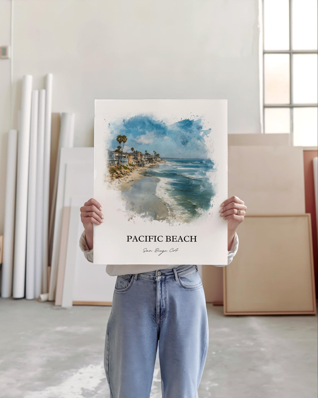 Pacific Beach, California – Watercolor Art Print