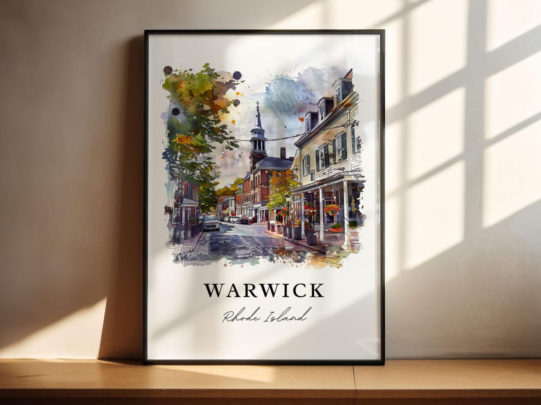 Warwick RI Wall Art, Warwick Print, Warwick Watercolor Art, Warwick Rhode Island Gift,