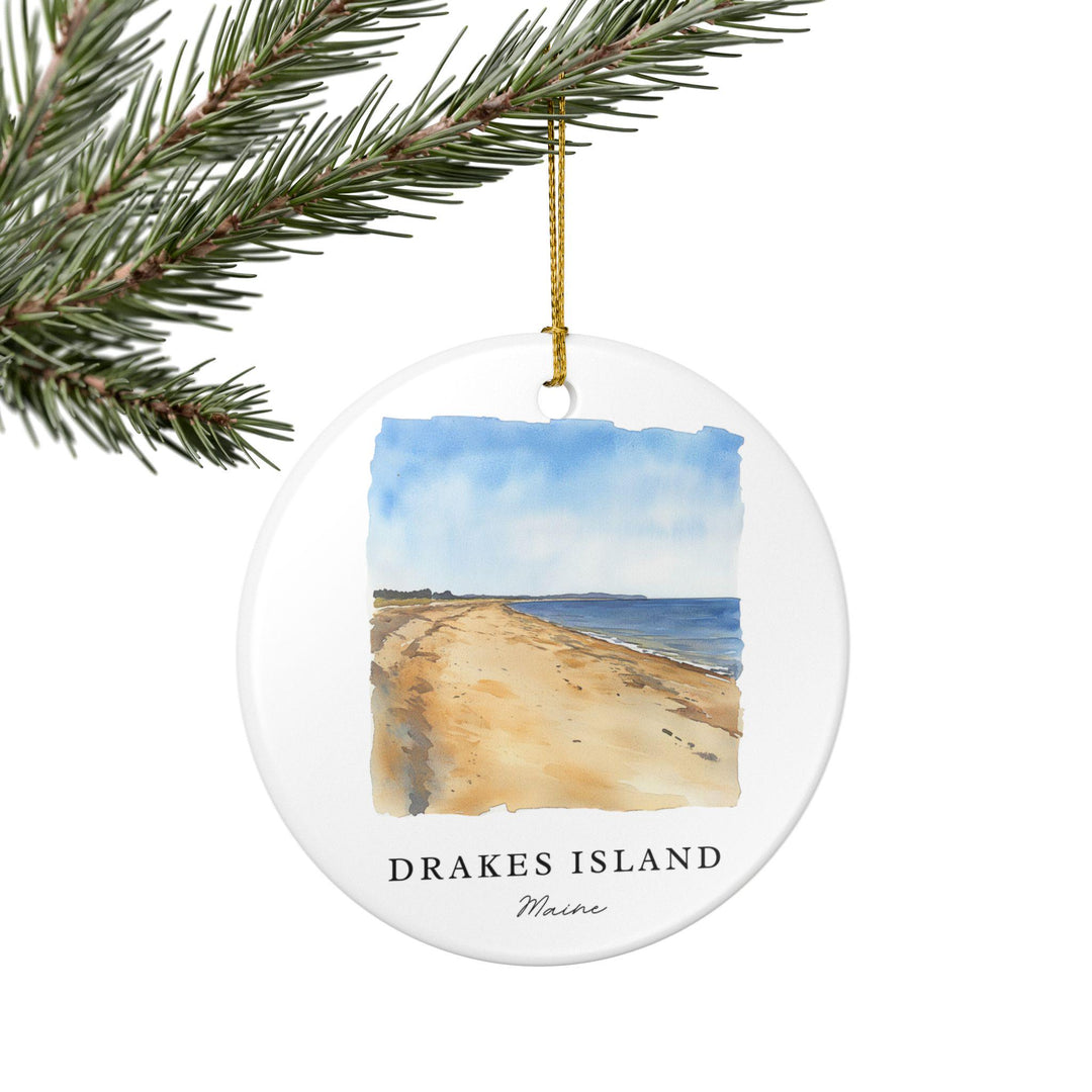 Drakes Island Ornament: Unique Drakes Island Souvenir, Maine Xmas Decor, and Authentic Drakes Island ME Gift