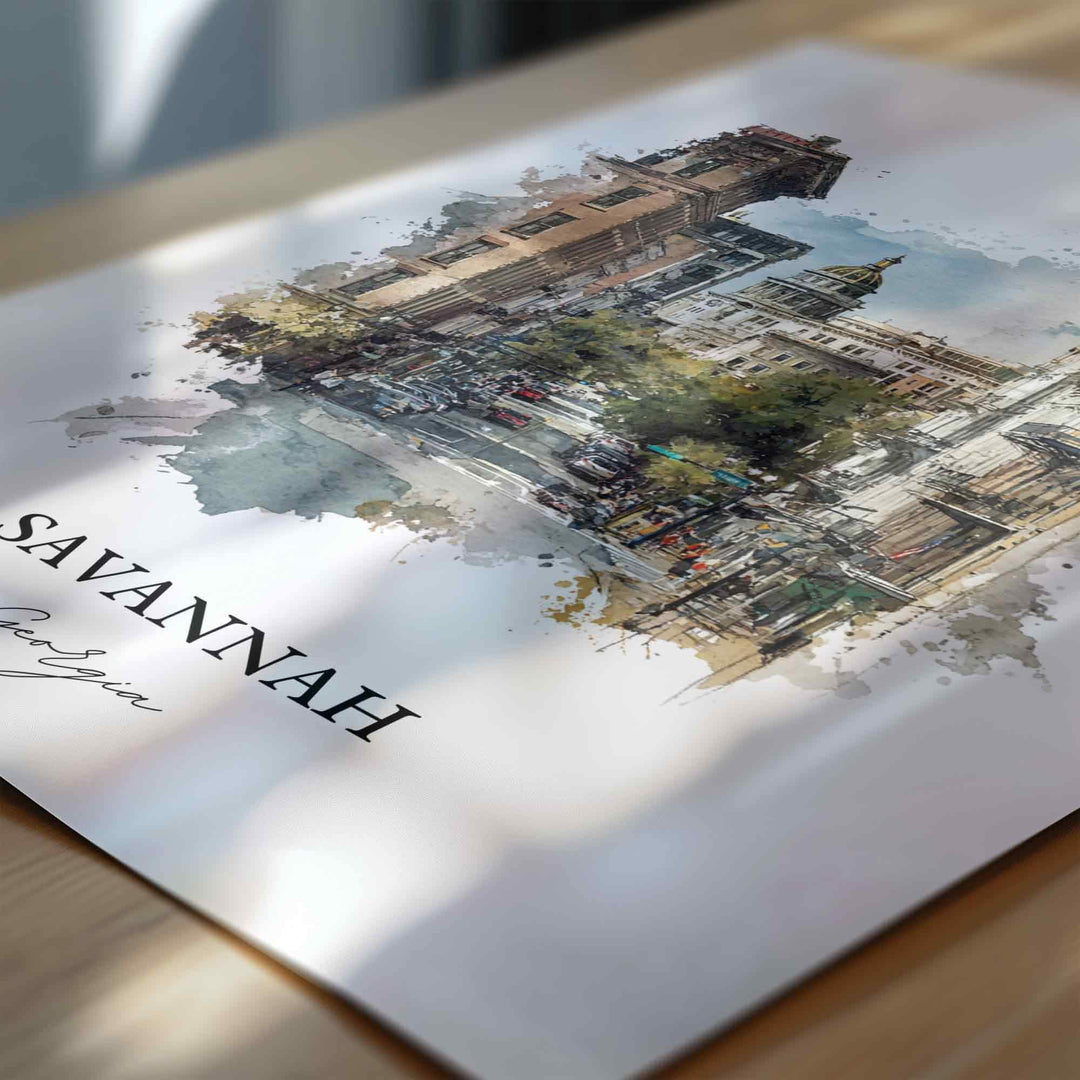 Savannah, Georgia – Watercolor Art Print