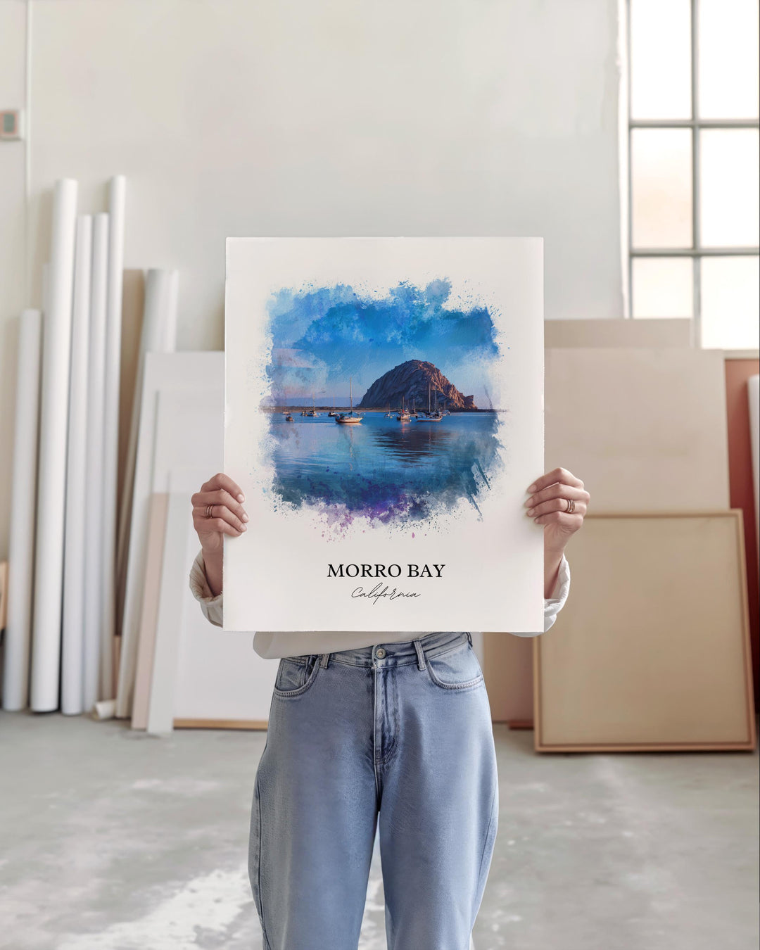 Morro Bay, CA – Watercolor Art Print